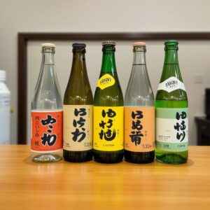 Japanese sake bottles